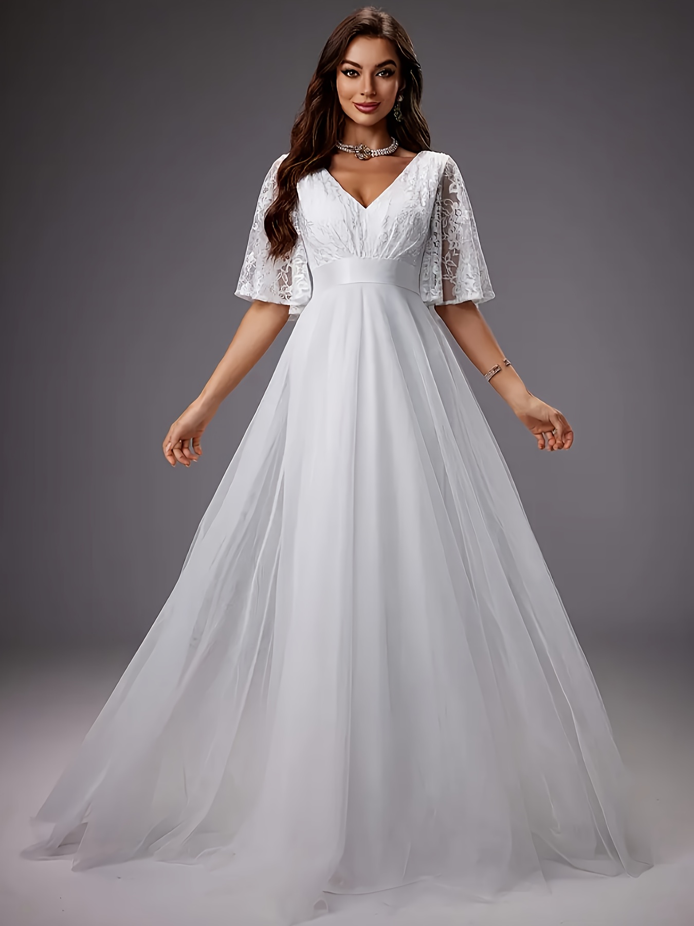 elegant shift dress Royal Purple Chiffon Cape Sleeve Shift Dress – Elegant Cocktail and Evening Style S (4-6)