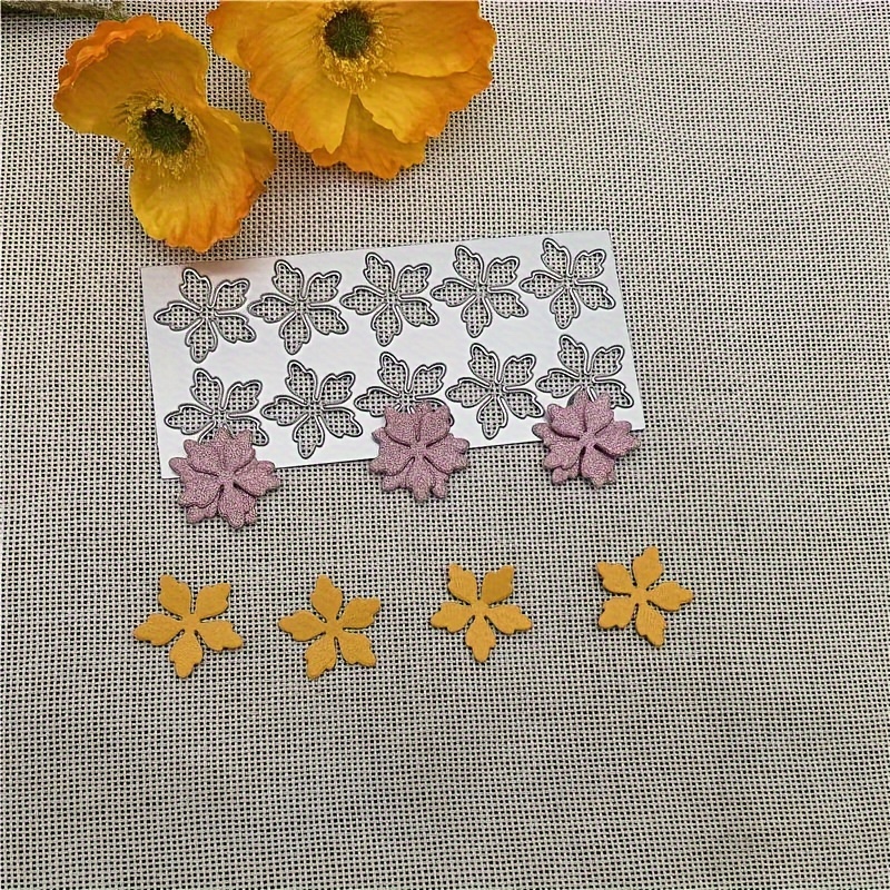 

1pc Matrice de Découpe Métallique à Motif Floral - Pochoir Argenté pour Scrapbooking DIY, Fabrication de Cartes & Loisirs Créatifs d'Album Photo, Thème