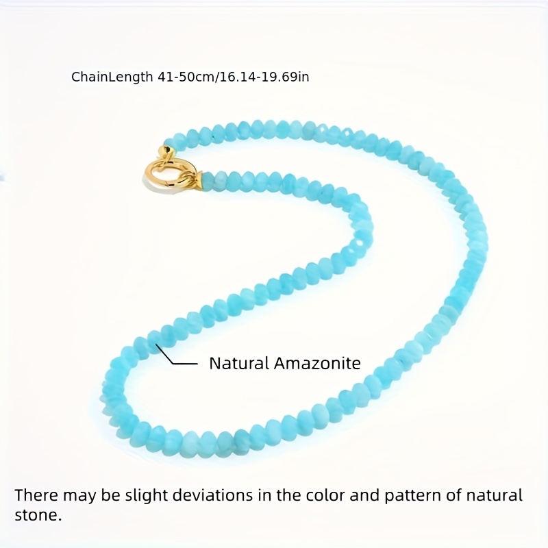 Vintage S925 Sterling Silver Amazonite Necklace with 18K Clasp