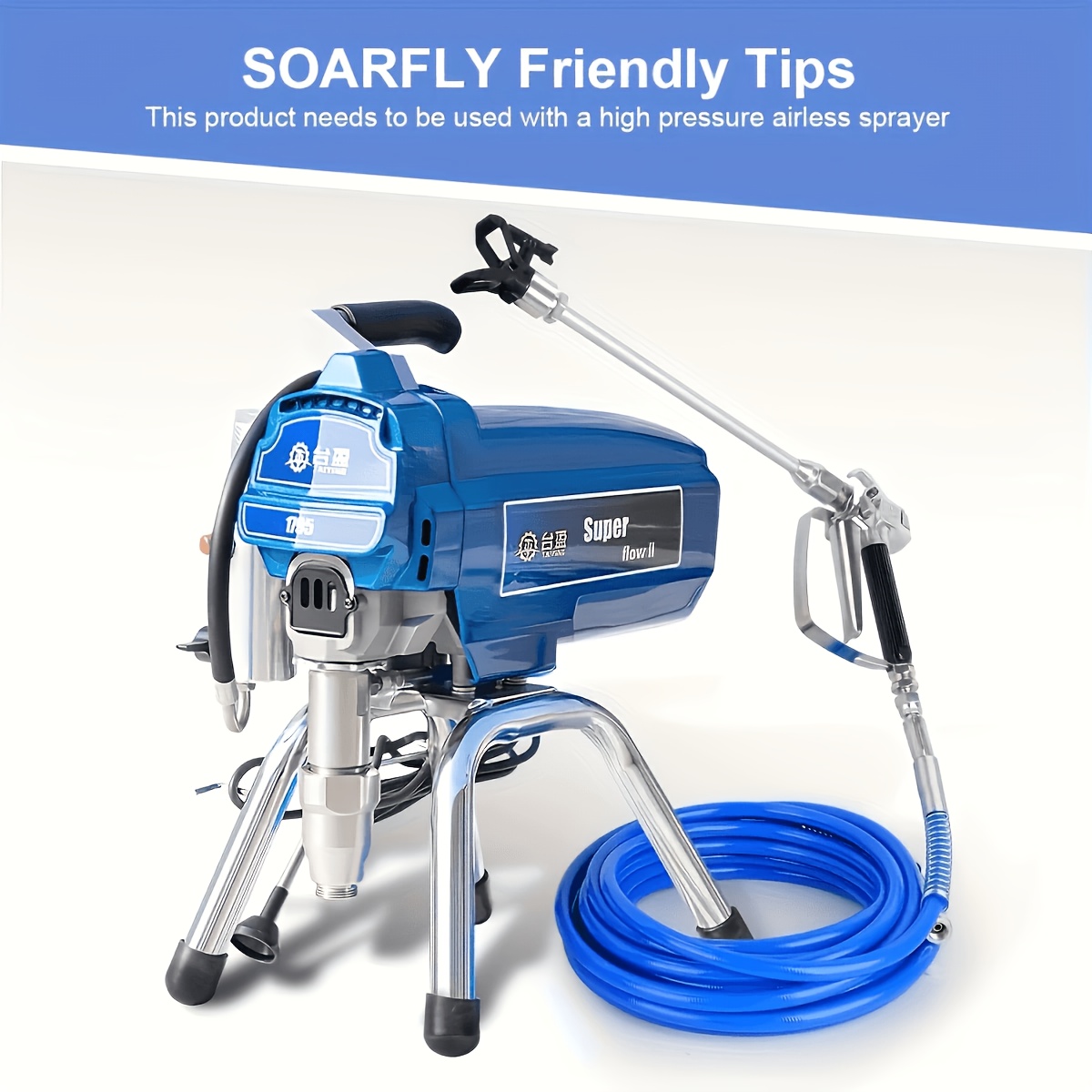 17pcs airless spray gun kit 3600psi airless spray gun 25 feet high pressure hose and 5 reversible   2 extension rods and 5 filters and 2 nozzle seats small tube 1 4   joint sprayer not included