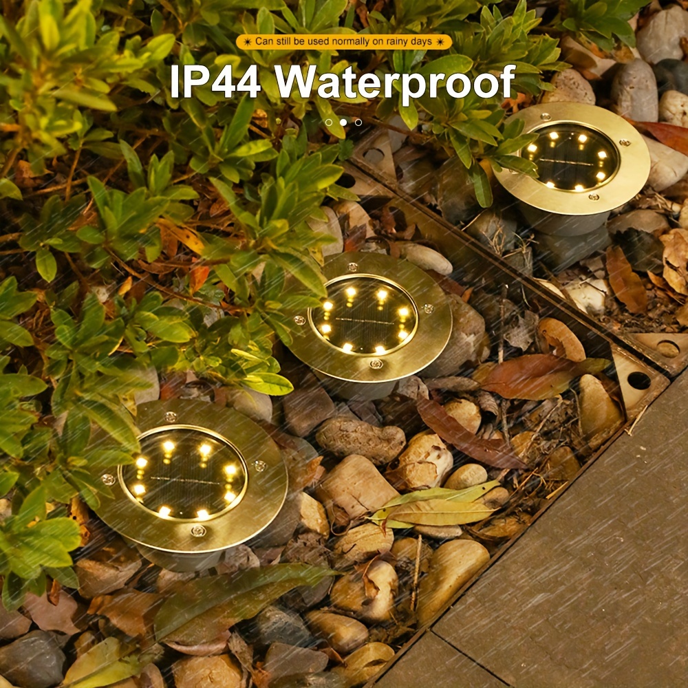 

1pc Led Solar In-ground Lights Waterproof Solar Floor Light Garden Rain Proof Villa Floor Light