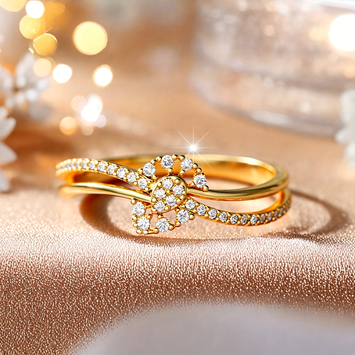 TEMU Classic Cubic Zirconia Inlaid Ring, April Birthstone Jewelry, Engagement Wedding Anniversary Gift For Daily Wear