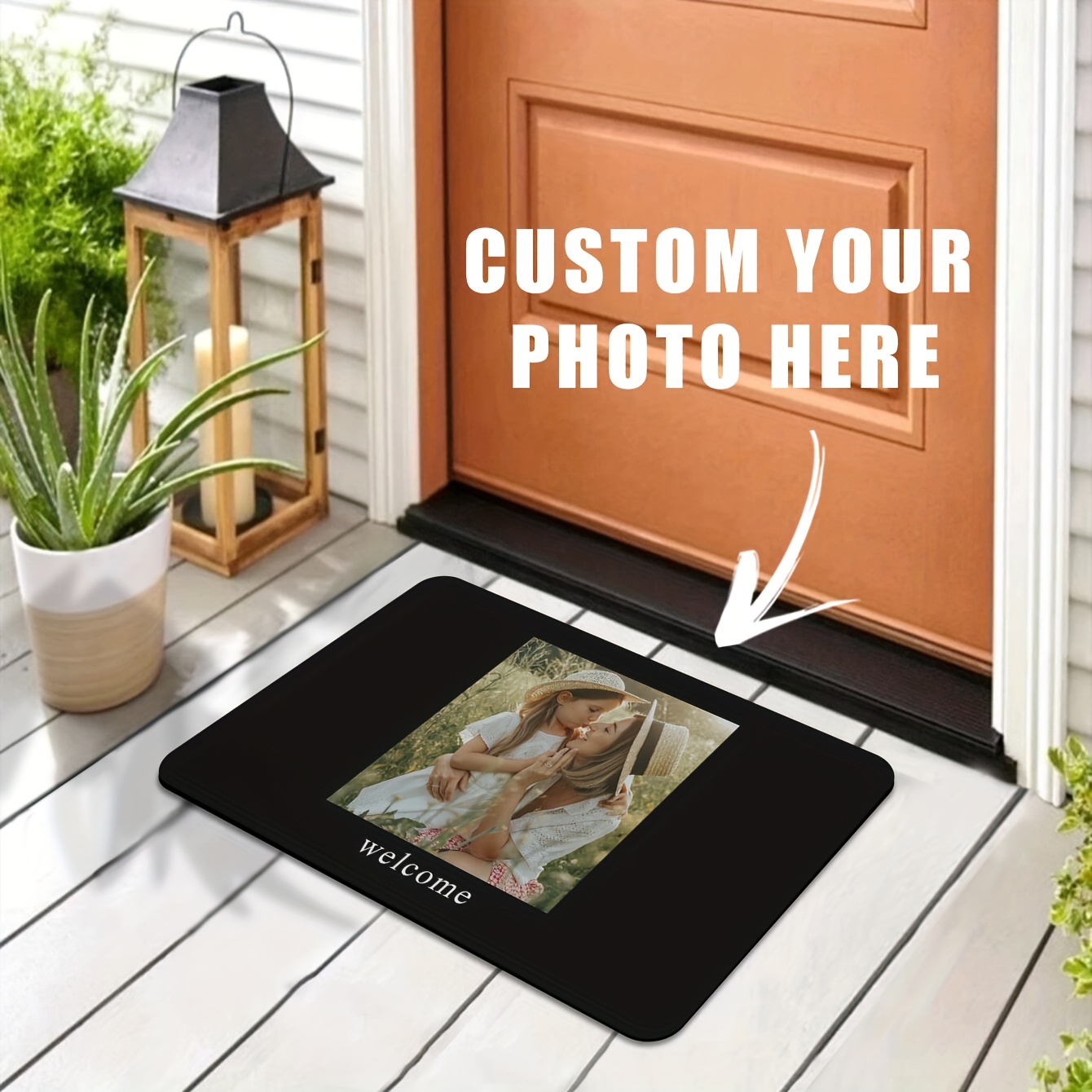 

Custom Photo Door Mat - Personalized Mat, Polyester Material, Hand Wash Only, Christmas Gift Or Use, Customizable Entryway Mat | Custom Decor Item | , For Front Door