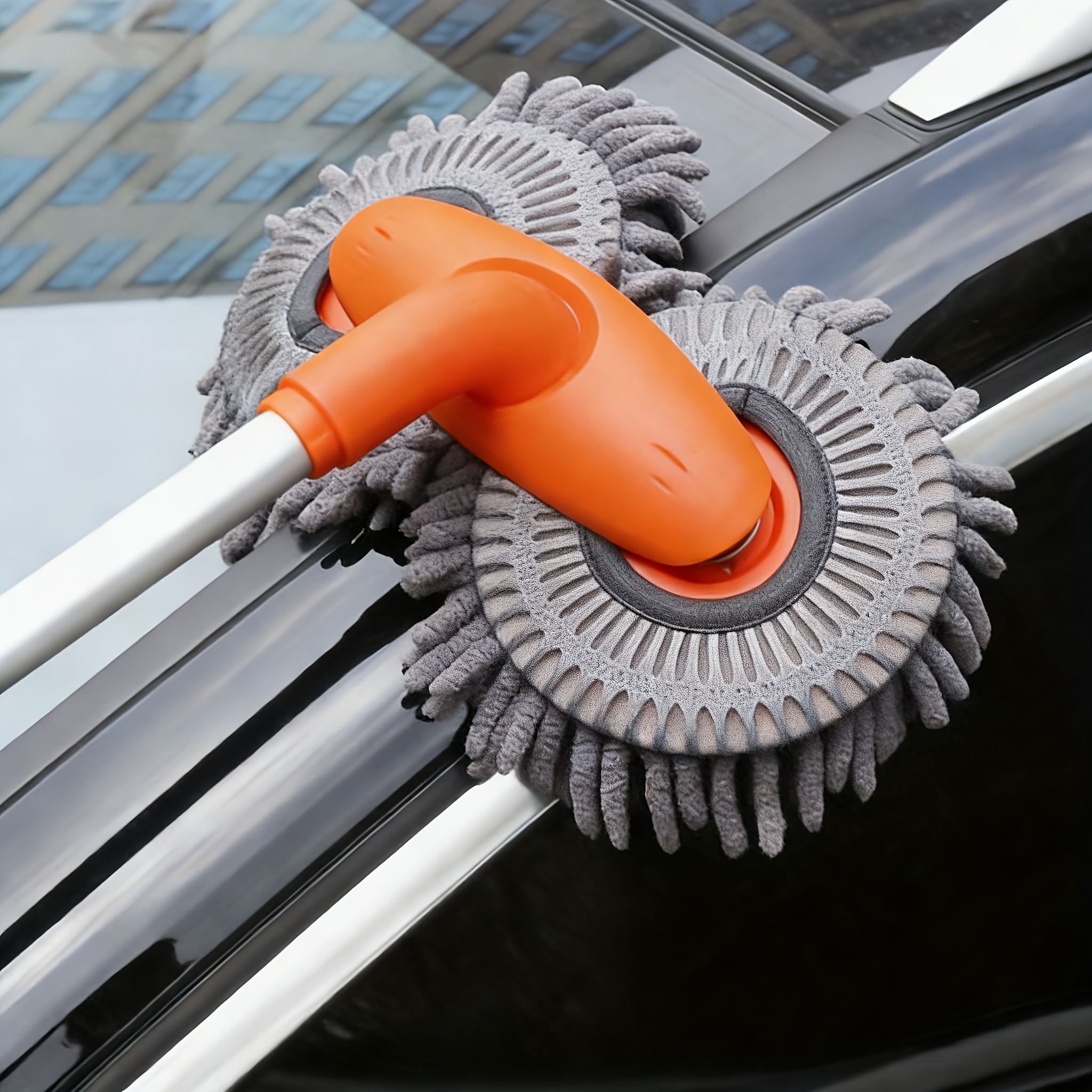E-shop Doppel-Bürstenkopf Auto Waschmopp, Autozubehör, Drei-Stufen Teleskopmopp, Dach- und Fensterreinigung und Wartungszubehör