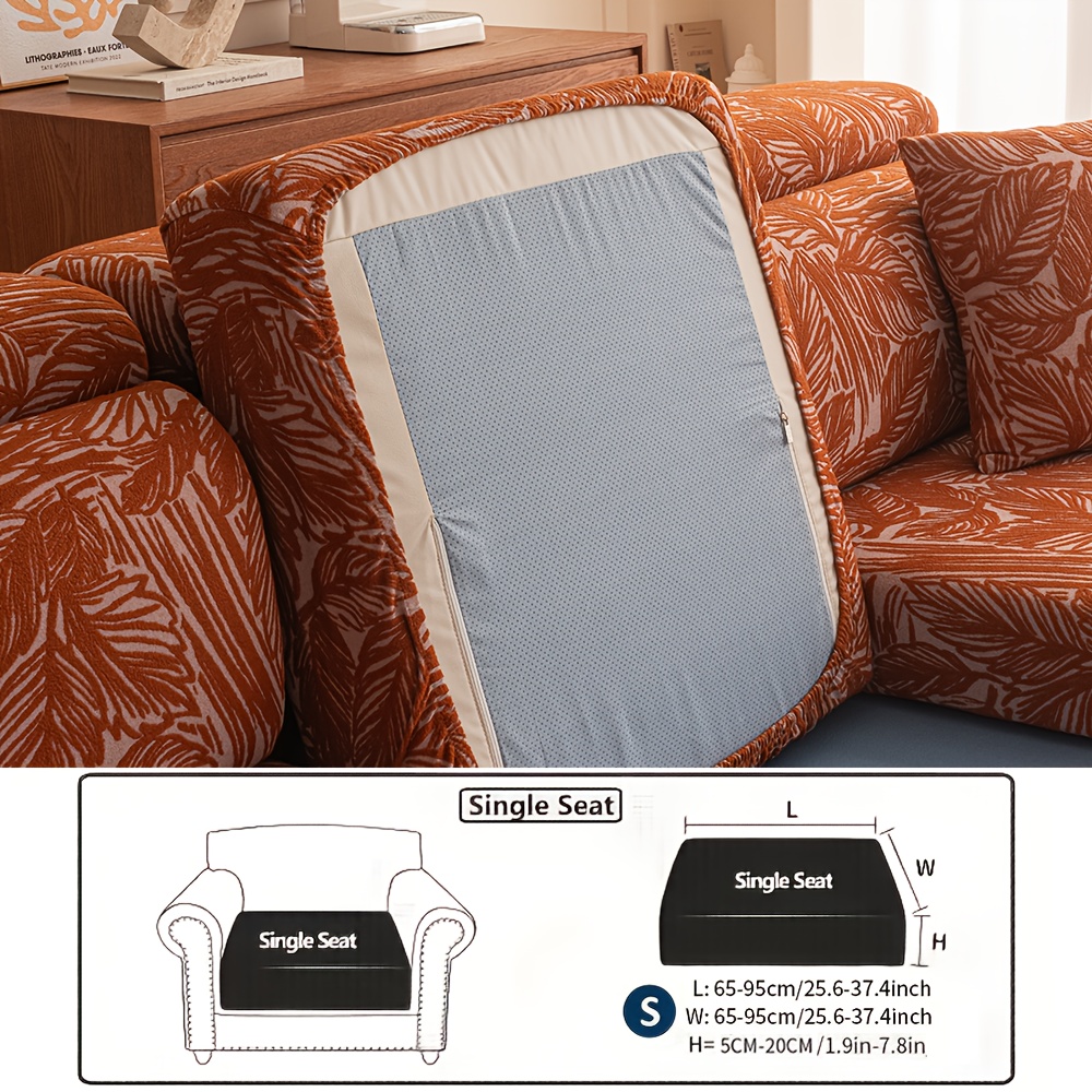 TEMU 1 de Cojín para Sofá Jacquard Elástica y , Fácil de Limpiar y Lavable en Máquina, Protector de Muebles Adecuado para Dormitorio Oficina