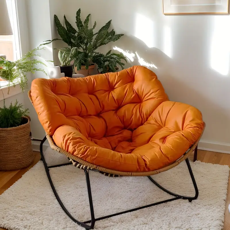 shaking chair lazy person rattan sofa living room balcony household leisure recliner rocking chair details 3