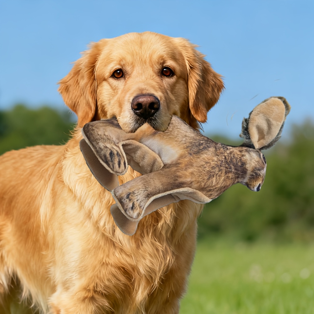 Soft Squeaky Toy for Puppies, Realistic Rabbit