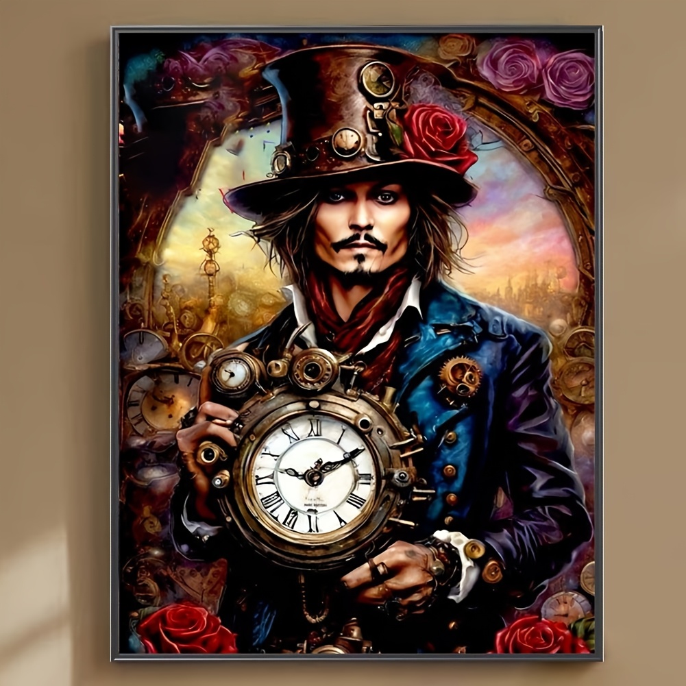 

1set Steampunk 5d Diamond Painting Kit, Round Acrylic Diamonds, Diy Embroidery Art Craft For Adults And Beginners, Home Wall Decor