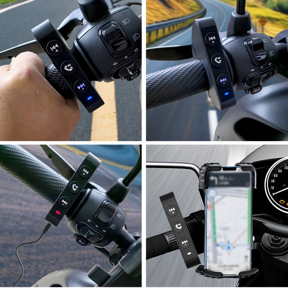 wireless motorcycle handlebar remote easy connect to phone tablet 393 7 range auto sleep wake feature details 1