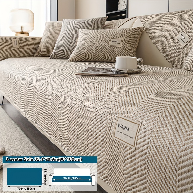 TEMU 1pc Upholstery Design Sofa Cover - High Quality Polyester, Non-slip Furniture Protector, Pet-friendly Sofa Protection - Suitable For Armchairs, Love Sofas, 3 And 4 Seater Sofas, Machine Washable