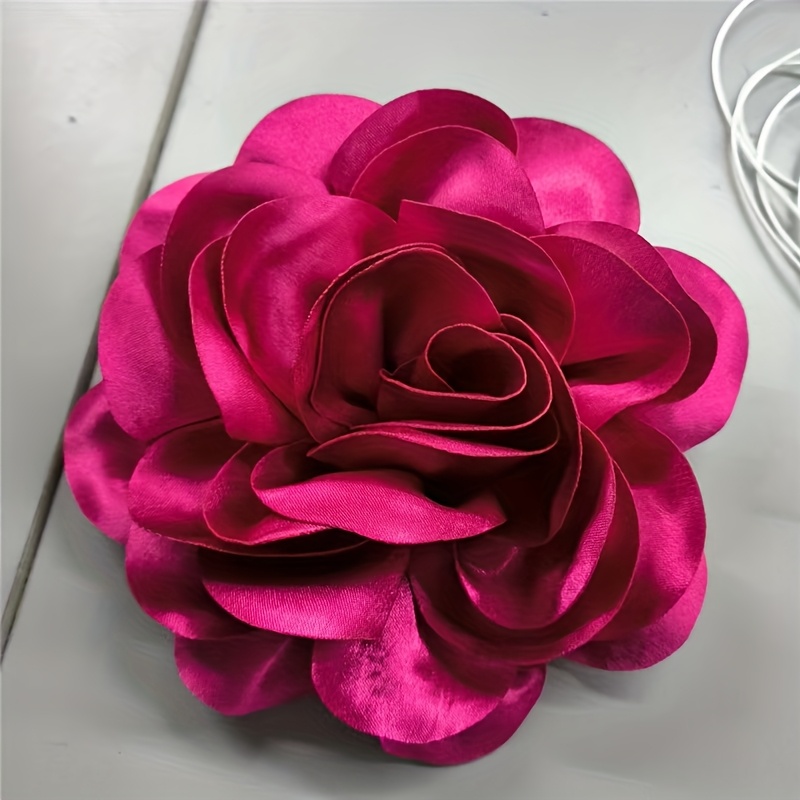 Valentinstag Rosenblume 20cm Große Blume Handgemachte DIY Stoffblume Vielseitiges Kleidungsaccessoire Brosche