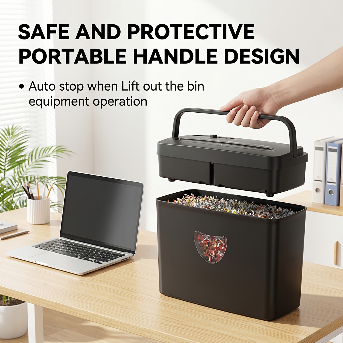 TEMU Compact -one : 6-sheet (p-4), Destroys Paper, Cards, | Quiet 72 Db, 9l Bin With Anti-jam | Ideal For Eu Home Office And Personal Use