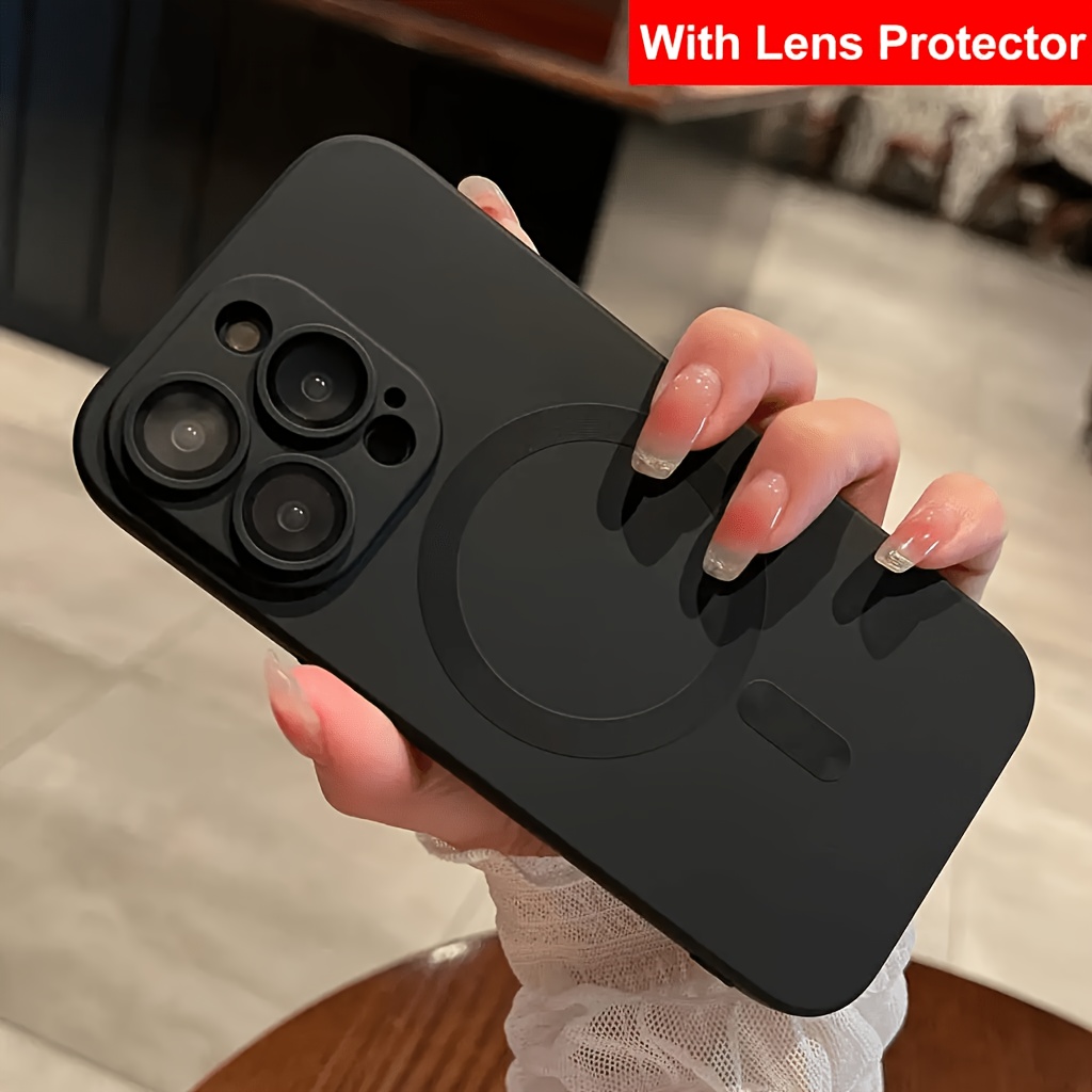 phone case metallic paint for magnetic wireless   cases for iphone17 air 16 15 14 13 12 11 pro   soft case camera back cover accessories
