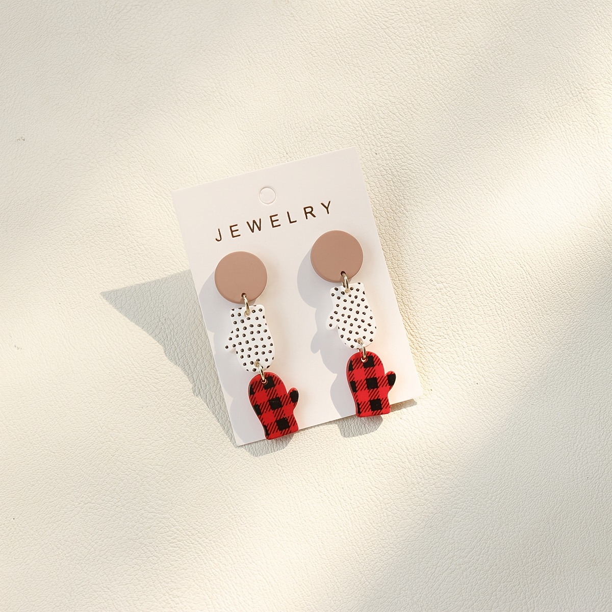 Cute Christmas Tree Snowman Doodle Acrylic Drop Earrings