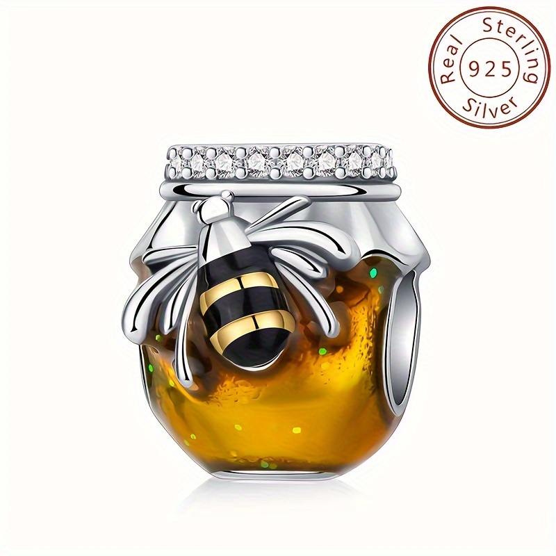 

1pc 925 Sterling Silver Bee Jar Bead For Jewelry Making Exquisite Personality Women's Snake Pattern Bracelets Various Necklaces Craft Supplies