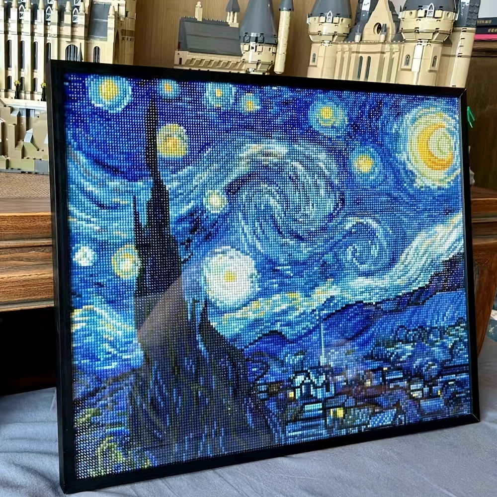van   starry night diamond painting kit 5d   van   full diamond craft painting adult gift home decoration 30 x 40 cm 12 x 16 inches