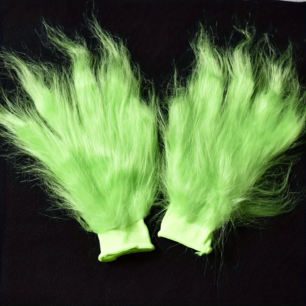 TEMU Nouvel ensemble de gants pour les fêtes d'Halloween et de Noël, comprenant des accessoires de cosplay amusants avec de jolis gants verts en
