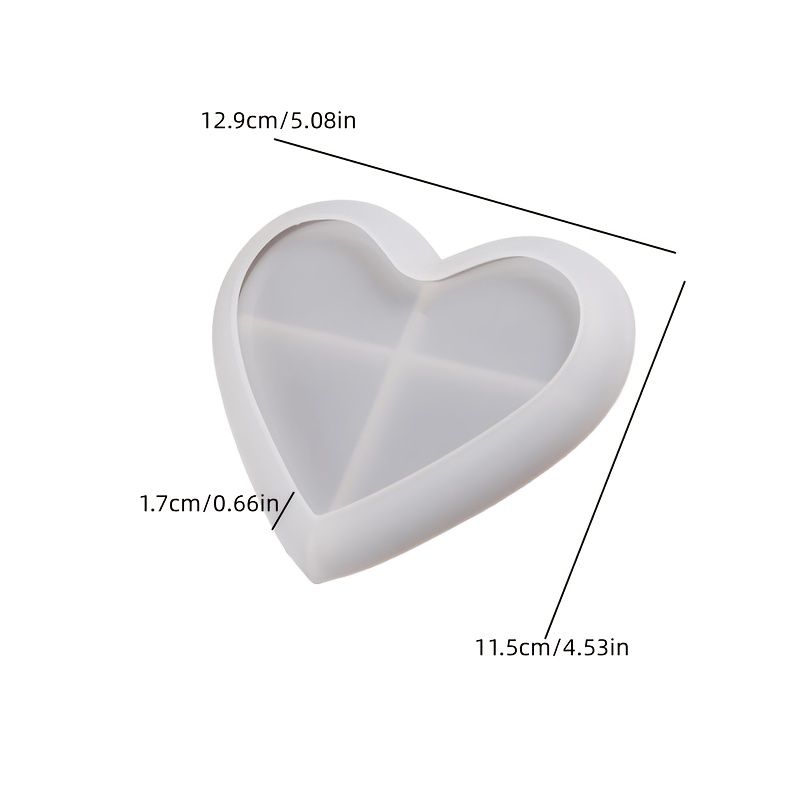 TEMU DIY Gips-Silikonform . Herzförmige Schale Tonformen DIY Liebes-Aufbewahrungspalettenform Handgefertigte Kristall-Epoxidharz-Bastelplattenform