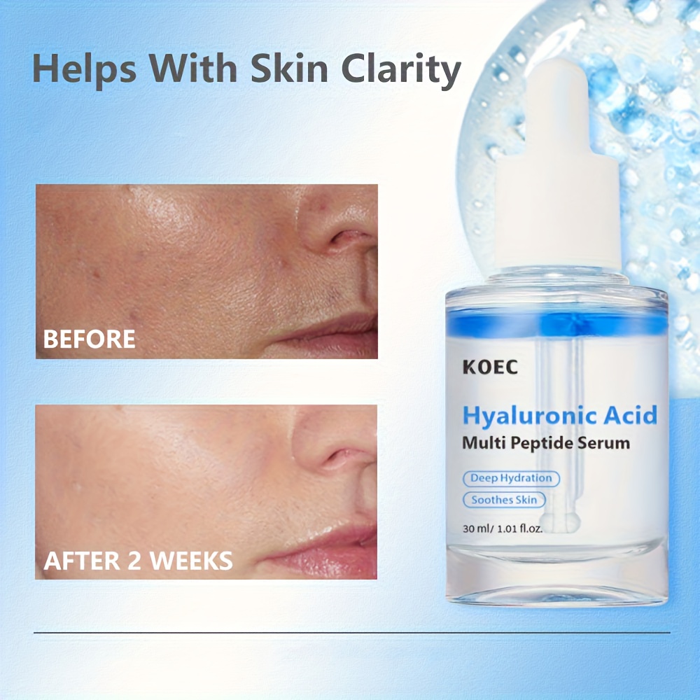 Hyaluronic Acid Serum | Peptides Serum for Face | with Hyaluronic Acid & Multi Peptide | Pdrn Serum for Glowing And | Moisturizing Facial Primer | Korean Light Beige Care - 30ml/1.01fl.oz
