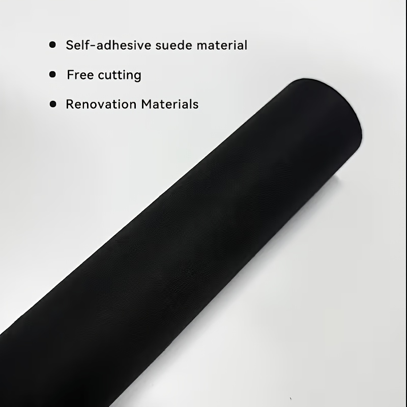 Roll Self-adhesive Microfiber Stretch Film Suitable For Car Interior Decoration - Self-stick Application, (black/ Grey//red), For Dashboard, Door Panels, Trim Covering