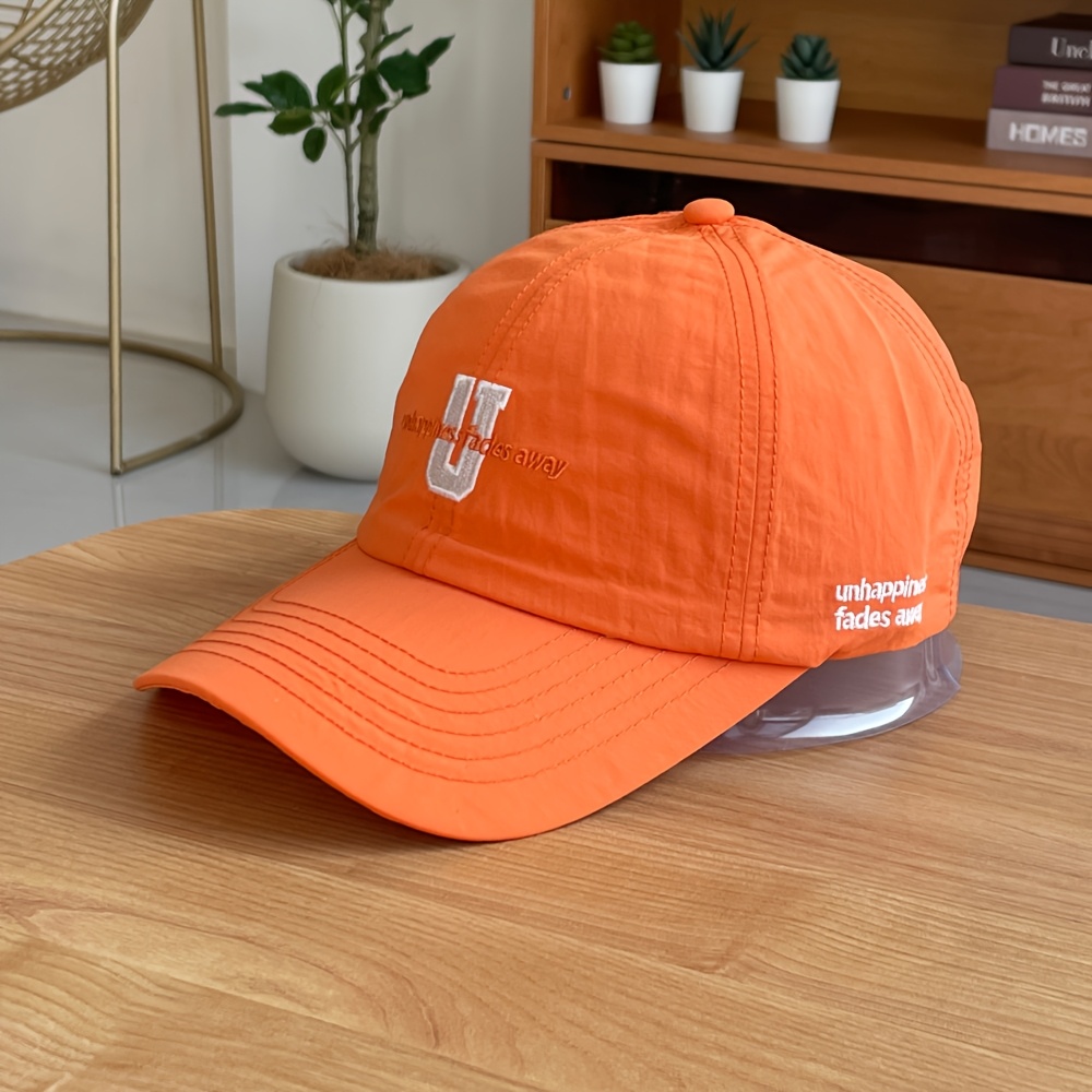 ドーパミンカラー uロゴ 速乾ベースボールキャップ レディース 軽量 通気性 ソフトトップ 日よけキャップ メンズ: retailer-supplied image
