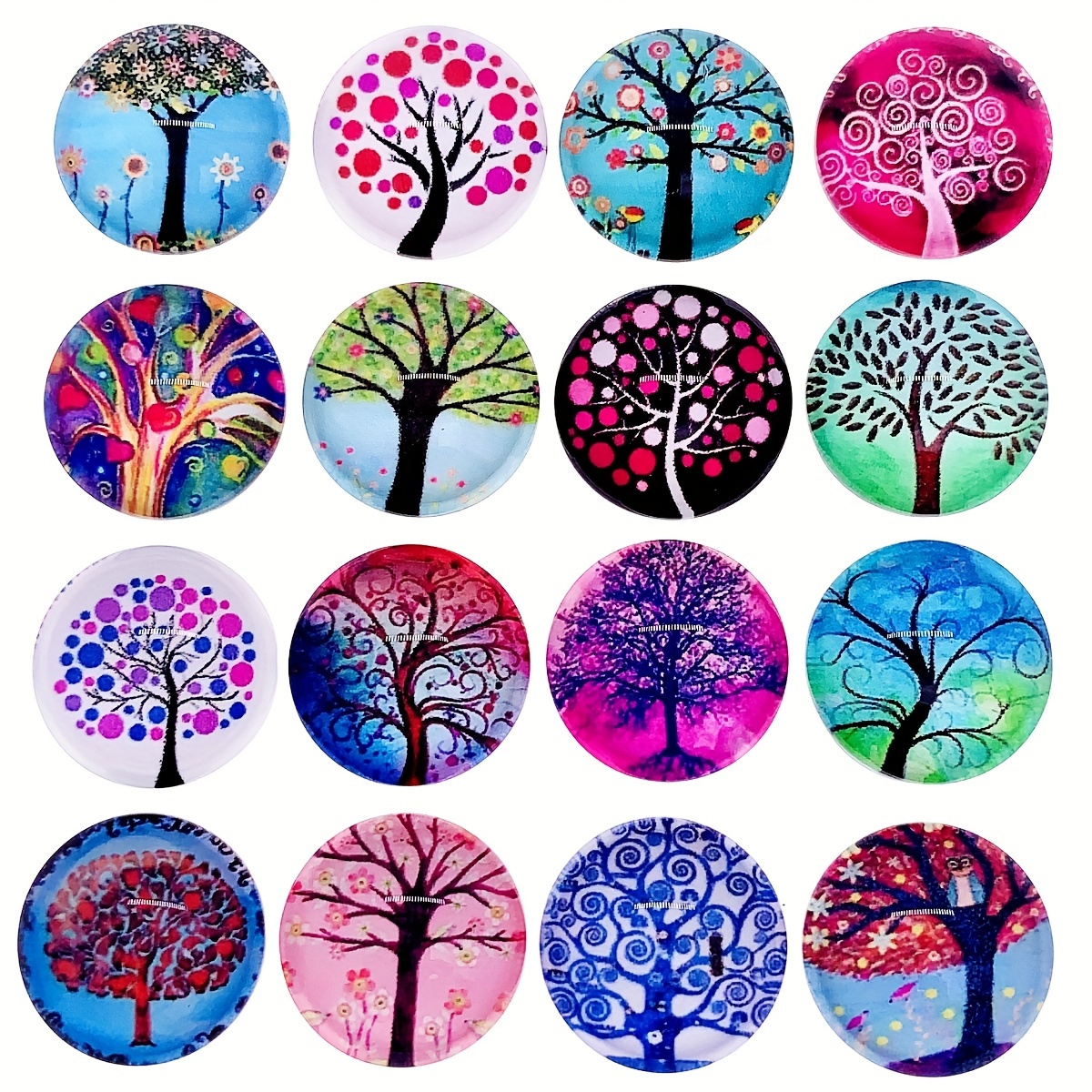 Image of 30pcs Fit 1.6cm Mix Styles Of Life Glass Cabochons For Jewelry , Handmade Materials, Diy Handmade Materials
