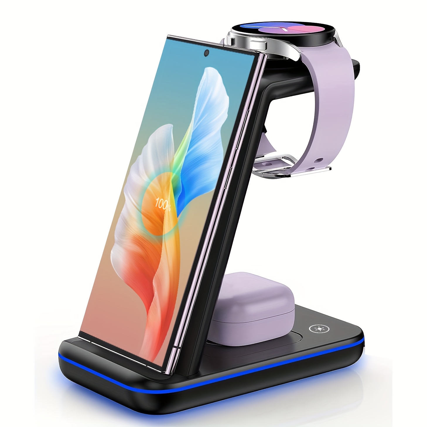 

Multifunctional 3-in-1 Wireless Charger Stand Charging Dock S24ultra/s23+/s22/s21/s20//4/5/6/fold6/5/4/3/w24/23/22 Series Phones, For 4/5pro/6 Classic/7 Ultra For Buds 3 2