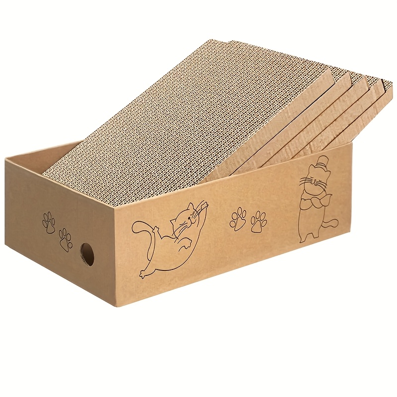 TEMU Pet Cat Kitten Cardboard Corrugated Scratcher Scratching Pad Sofa Board Mat
