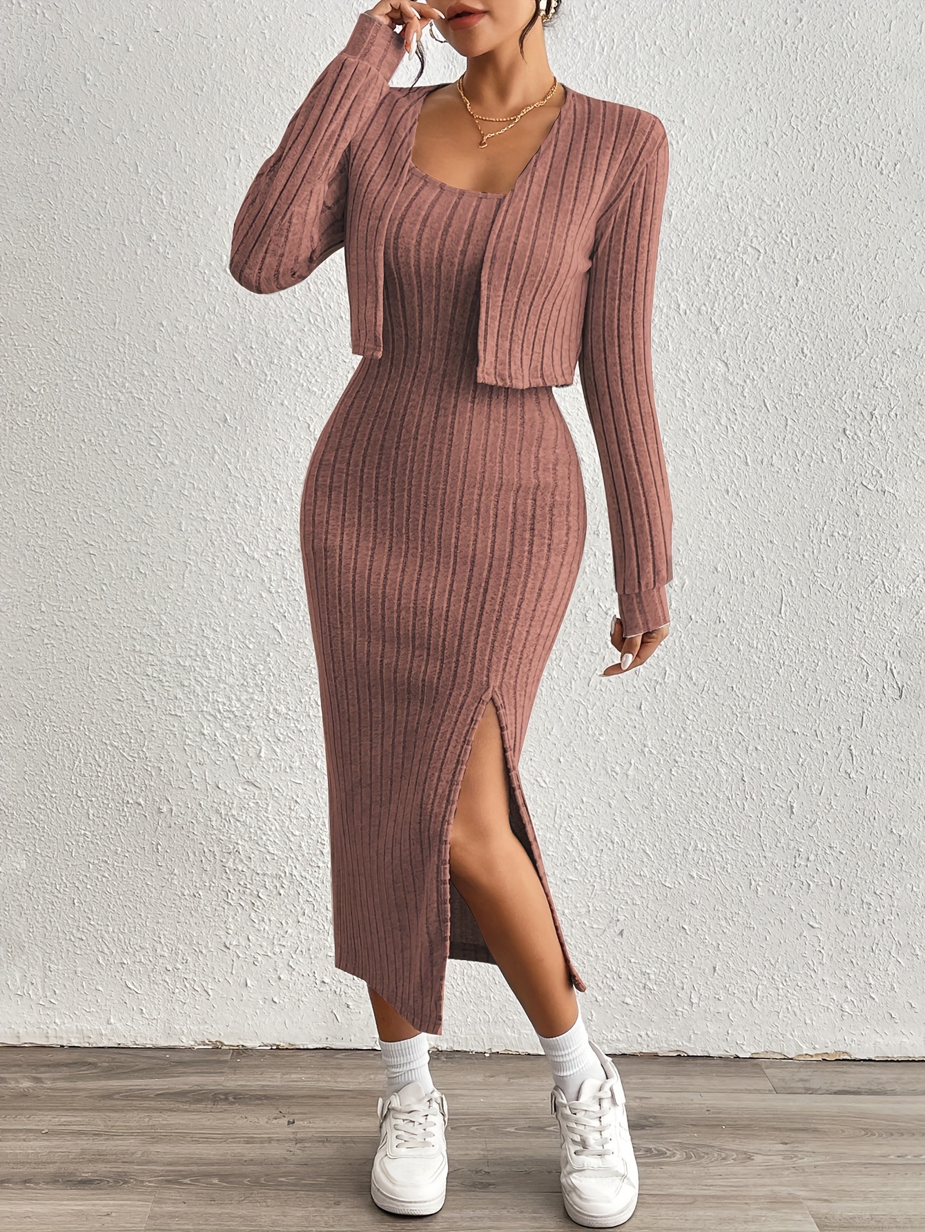 knee length corduroy dress Sage Green Warm Cotton Corduroy Knee Length Shift Dress 42
