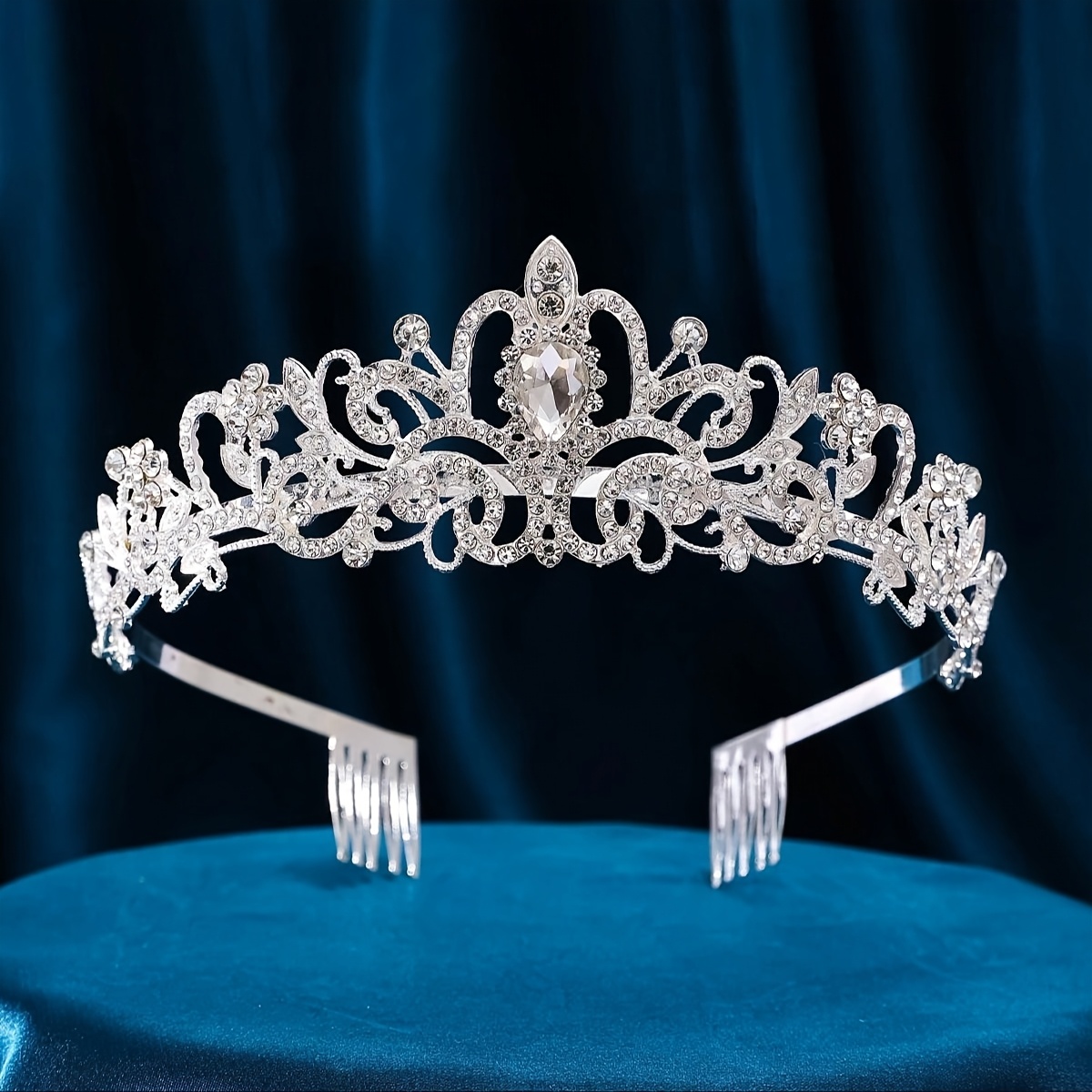 TEMU Diadème de Mariée Couronne Reine pour Femmes - Accessoire Élégant pour Princesse, Occasions Spéciales, de Beauté et Événements Formels - avec