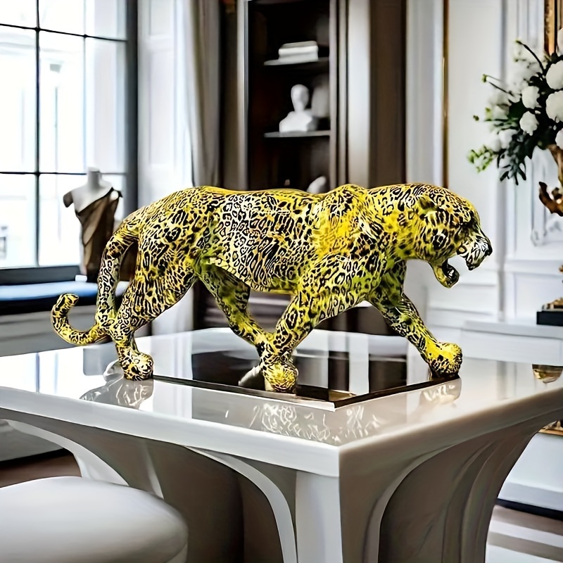 resin crafted leopard statue modern home decor suitable for christmas halloween easter hanukkah thanksgiving age 14 no electricity required details 8