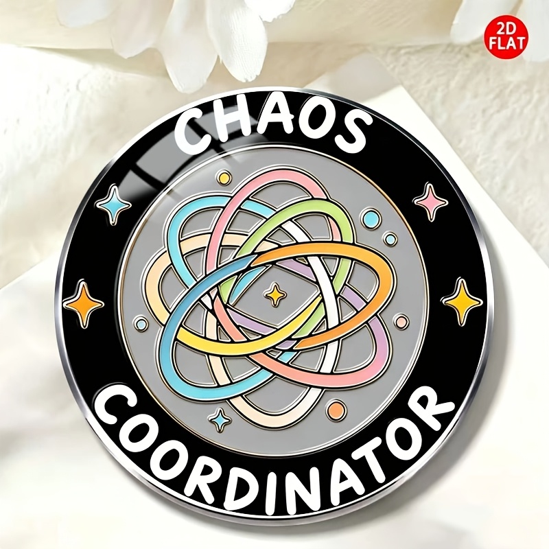 TEMU 2d Flat Fun Slogan Colorful Atomic Pattern Brooch, Stainless Steel Badge, Lapel Pin, Pin, Suitable For Backpack, Clothing, Shoe And Hat