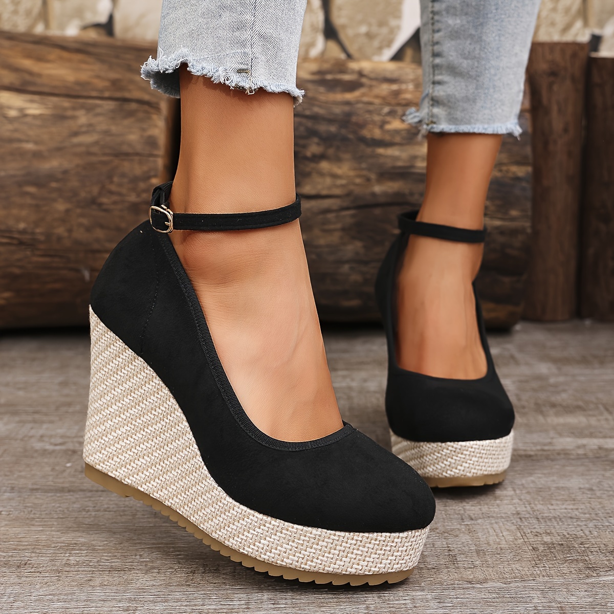 escarpins à talons compensés femmes women's shoes temu Temu Canada