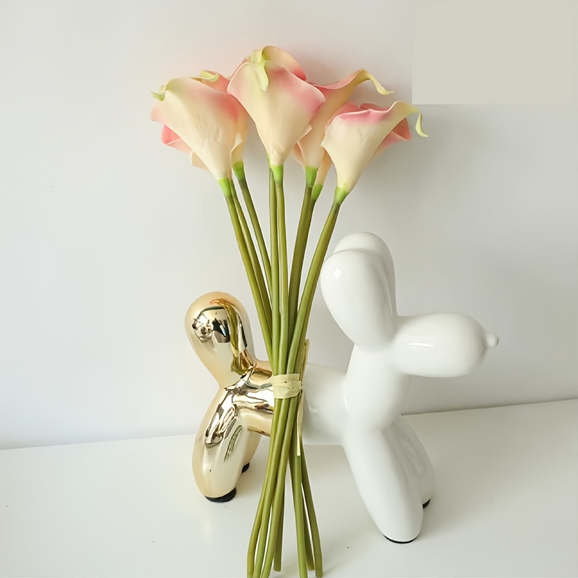 TEMU Set Of 9 Faux Calla Lily Flowers With A 35cm Long Stem, For Mother's Day, Easter, Home Kitchen Decor, Wedding Bouquets, Office Arrangements, And