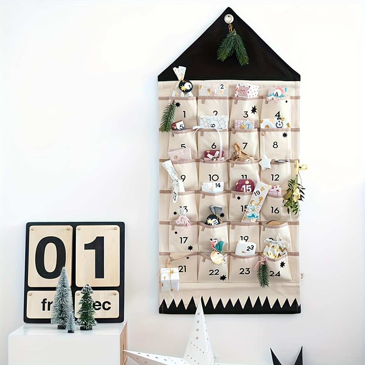 

Advent Calendar: 24 Days Of Christmas Fun - Wall-mounted, Foldable, And Polyester