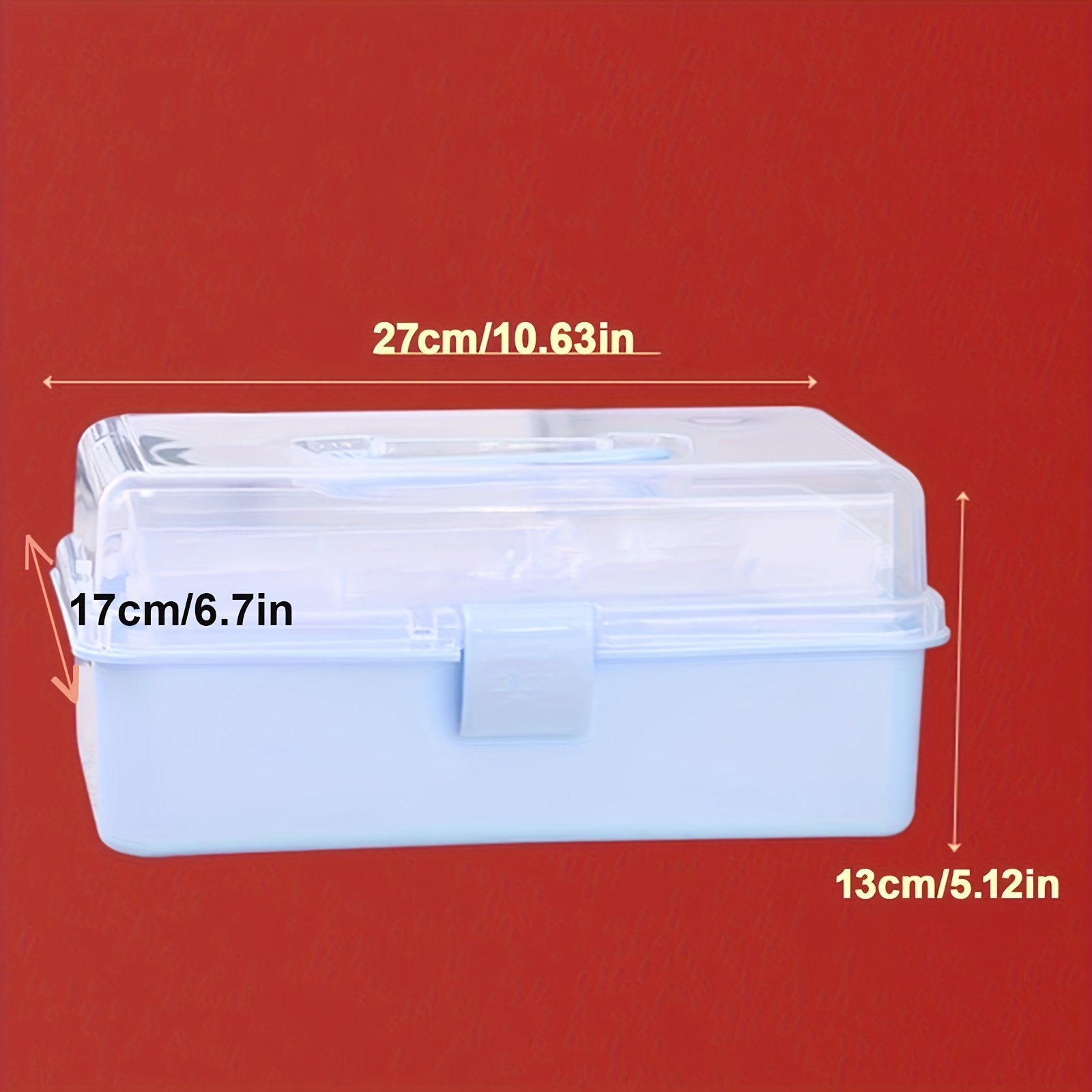  MyGift Caja de almacenamiento portátil de plástico azul  transparente de 10 pulgadas, caja de herramientas, caja de costura,  organizador de viaje con bandeja extraíble, tapa transparente y asa  superior : Arte