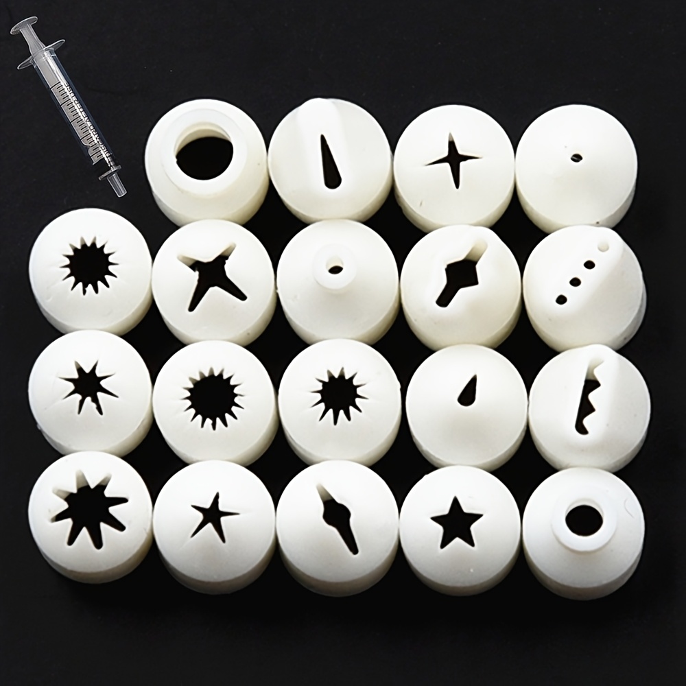 

19pcs Mini Plastic Nozzles Set For Clay Crafts, Dessert Decorating, Diy Miniature Cake Piping Tips, Pottery Tools For Handmade Clay Art