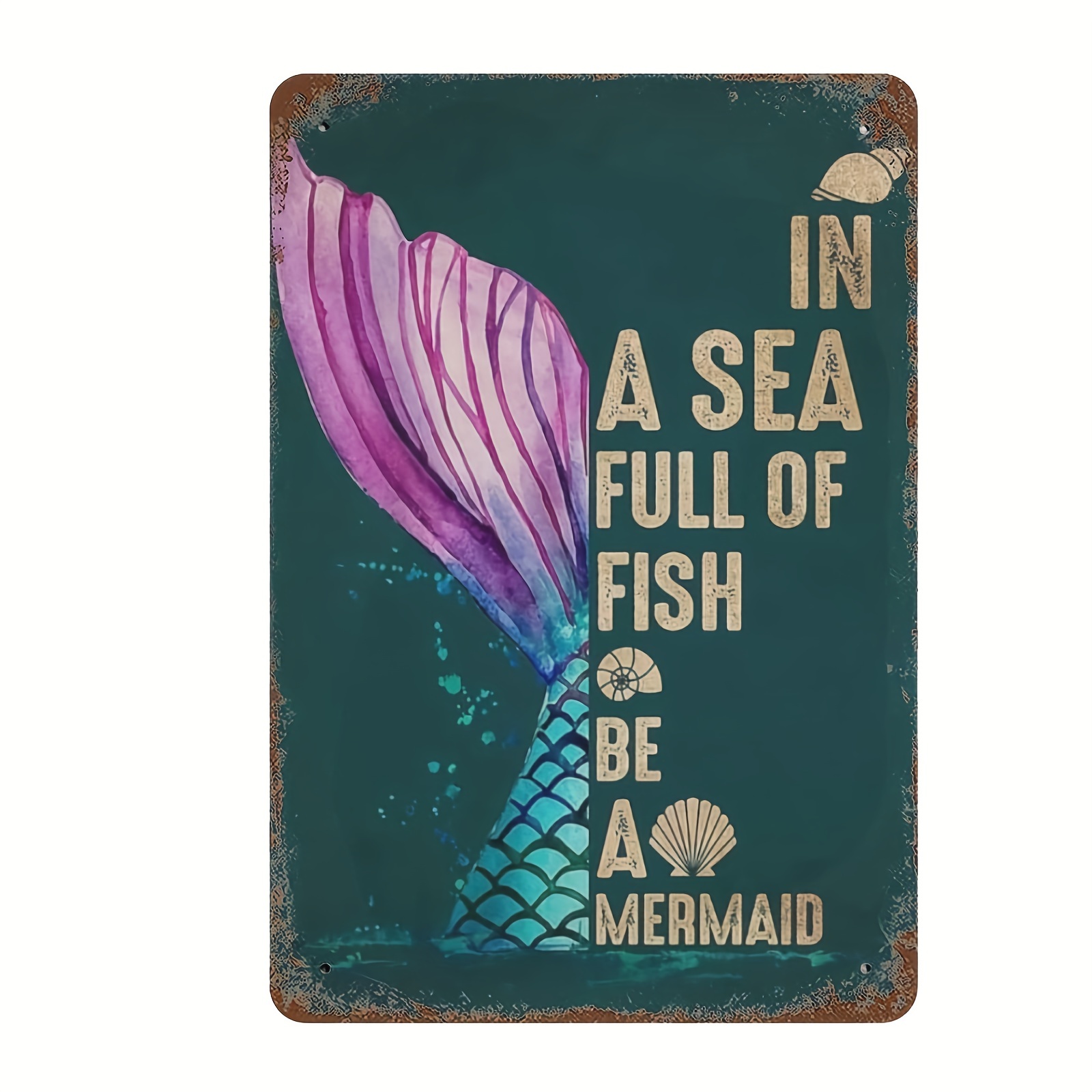 Vintage Metal Tin Signs Diver Mermaid Tin Sign Wall Plaque - Temu