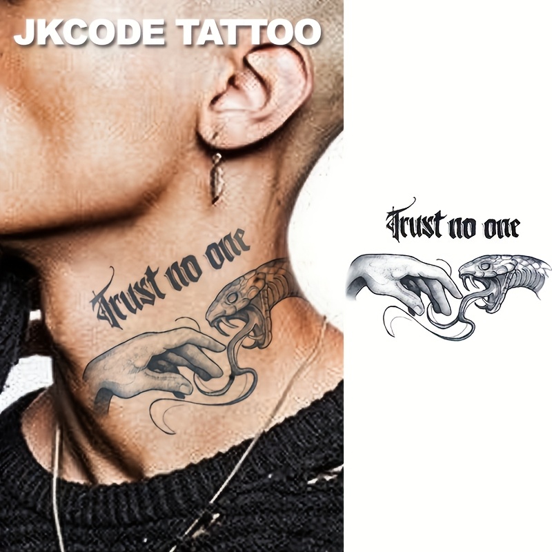 Image of No 1 Snake And I Neck Hand Rock Hip-hop Herbal Tattoo Sticker Waterproof 15 Days Temporary Tattoo