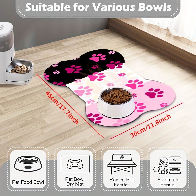 TEMU 1pc Pet Feeding Mat, , Absorbent, Non-slip, Durable, Easy To Clean, Suitable For Cats And Dogs. This Washable Mat Is Ideal For Messy Pet Owners,