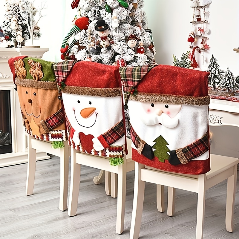 

1pc, Christmas Chair Set, Christmas Decorations, Doll Chair Cover, European And American Decorative Ornaments, Home Chair Cover, Stool Cover, Christmas Chair Cover, Stool Cover