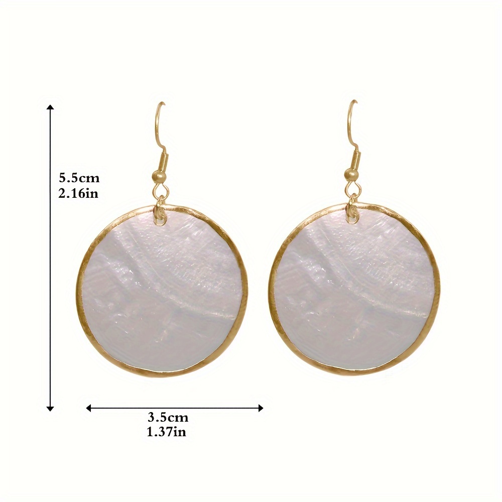 Artificial Shell Additions Round Plated Women's Fashion Earrings