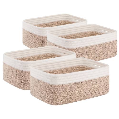 1pc boho chic woven storage basket with lid multipurpose decorative organizer for home and gift small rectangular design in light beige or white shelf basket shelf baskets