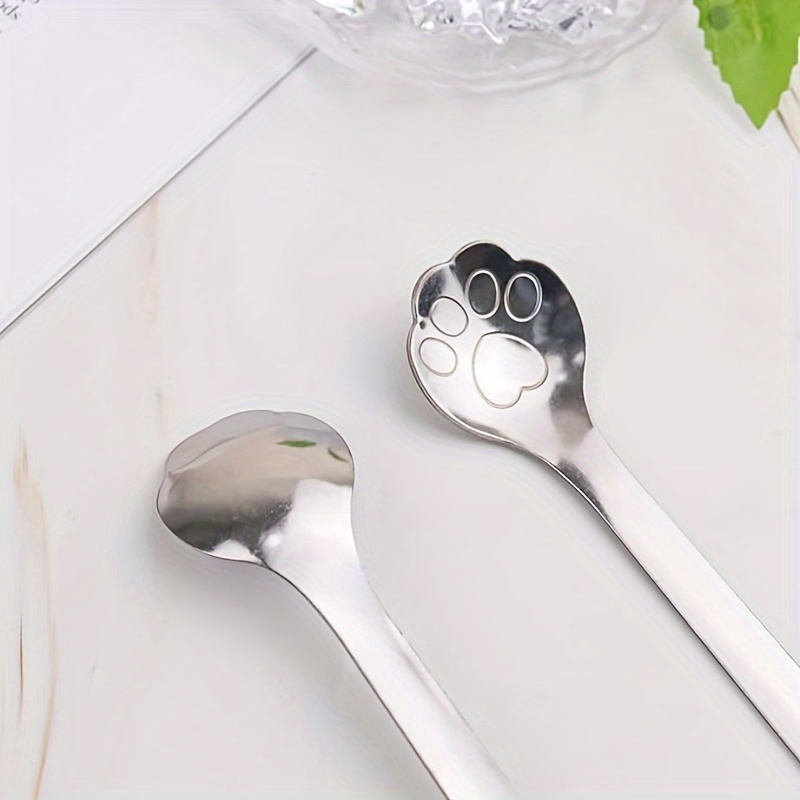 

1pc Stainless Steel Cat Paw Stirring Spoon - Creative Dessert, Spoon With For Home, Parties & Weddings