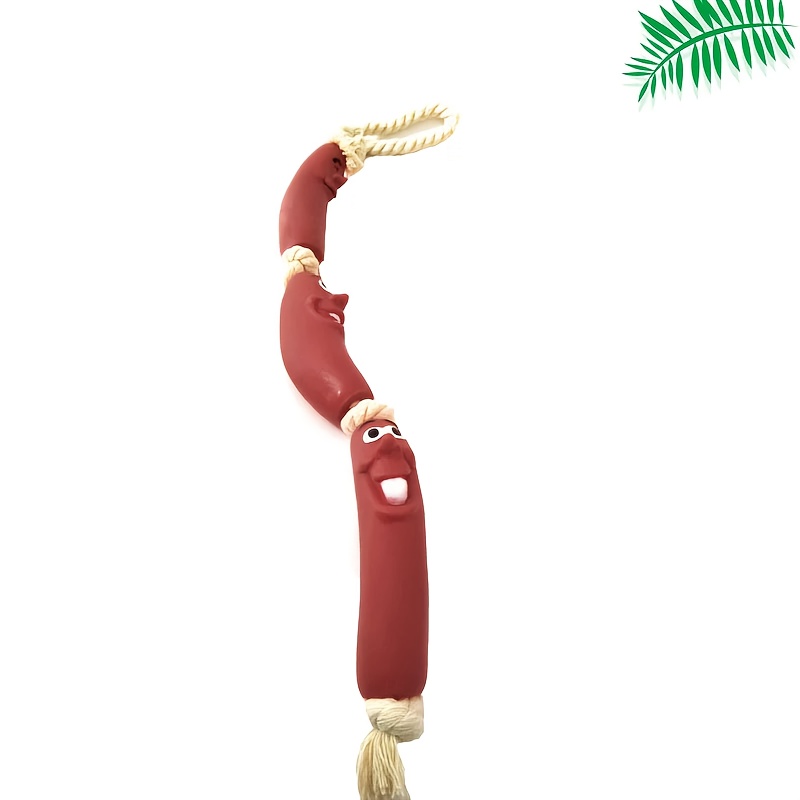 TEMU 1pc Sausage-shaped Dog Chew Toys, Interactive Pet Toys For Cats And Dogs, Durable And Bite-resistant Dog Toys For Training, Indoor&outdoor