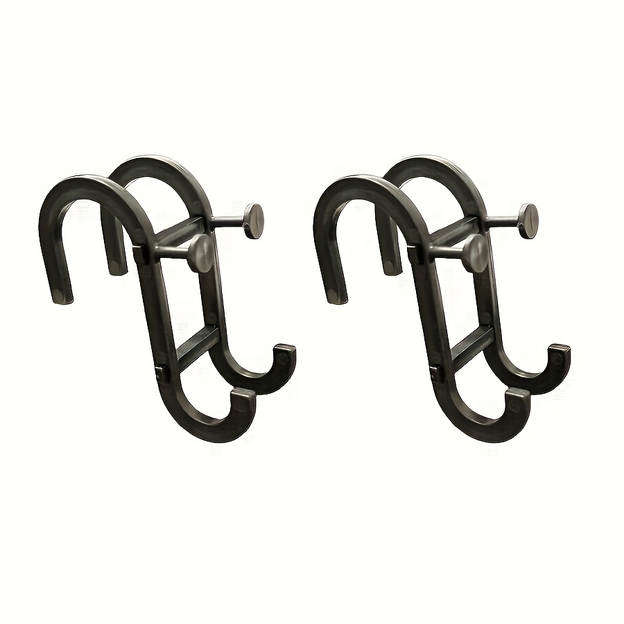 TEMU 2pcs Multifunctional Hooks For Bathroom Storage, No-drill Towel Rack Hooks, Hooks For Shower Balls, Razors, And Cleaning Tools, Suitable For