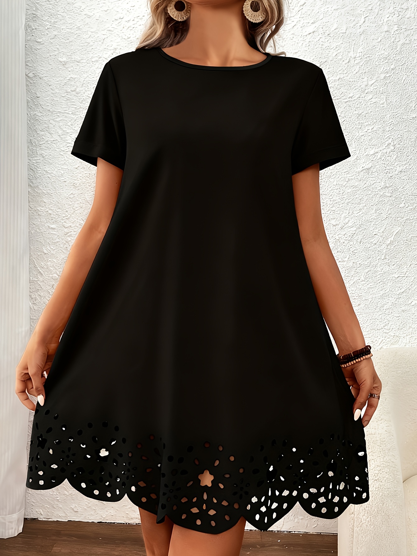 elegant short sleeve maxi dress a line knee length knee - Temu Qatar