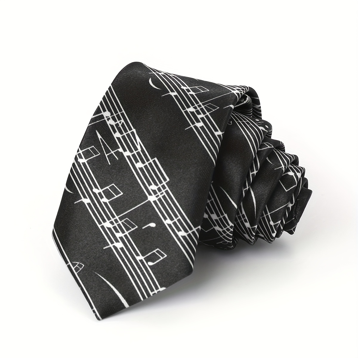 E-shop 2025 Neuer Stil Notenkrawatte Herren Trendige Marke Musik Symbol Druck Schmale Casual Business Korean All-Match Paar Accessoire