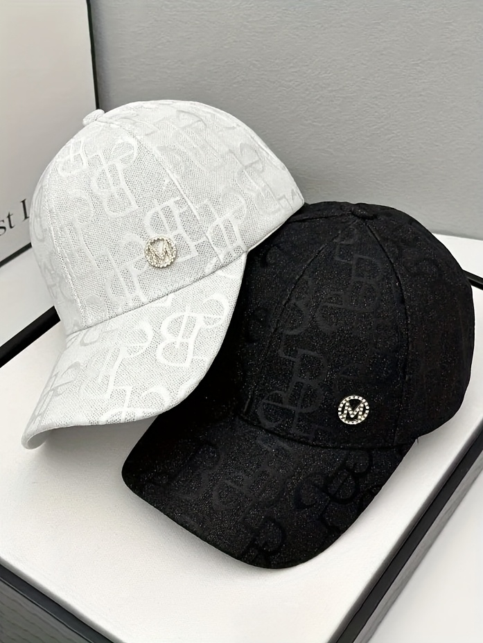 1 бр. Женска регулируема бейзболна шапка - Лек материал, бродиран дизайн, подходяща за пролет и лято, федора стил, модерна ежедневна мода, за ежедневно носене, фестивална тематика, регулируем размер