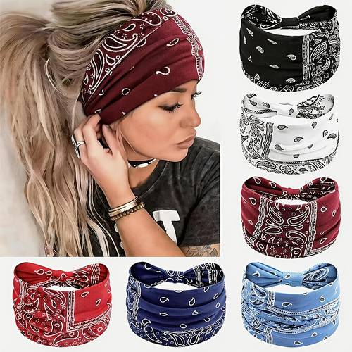 6 2pcs bohemian style womens fashionable headband anti slip design breathable elastic and comfortable hair accessories suitable for head shapes used for running makeup and holiday or birthday gifts